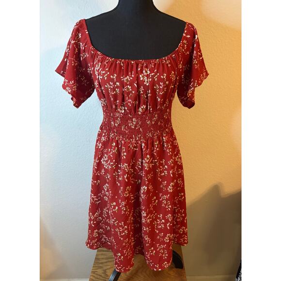 Vacay Floral Off Shoulder Shirred Waist Dress - Picture 9 of 11